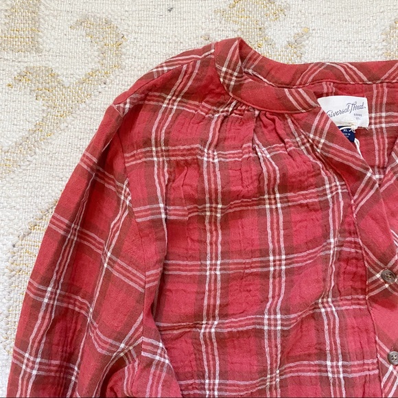 Tops - crinkled plaid flannel
